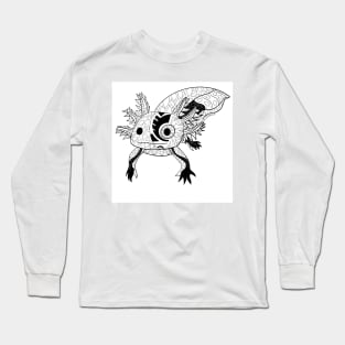 kawaii axolotl in totonac xochimilco pattern style ecopop Long Sleeve T-Shirt